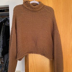 Chucky brown knit cropped sweater